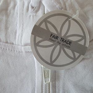 NWT Gaiam Solid White Hoodie Fair Trade Yoga Clothes 100% Cotton + other col…